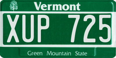 VT license plate XUP725