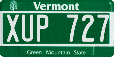 VT license plate XUP727