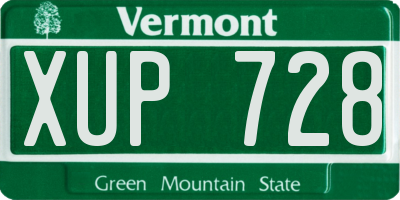 VT license plate XUP728