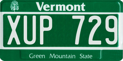 VT license plate XUP729