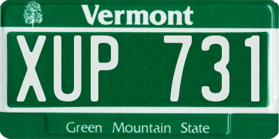 VT license plate XUP731
