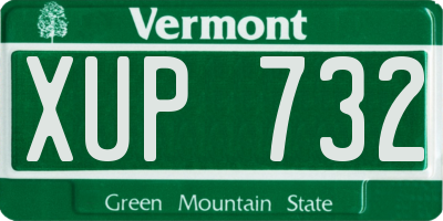 VT license plate XUP732