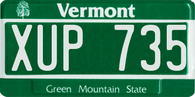 VT license plate XUP735