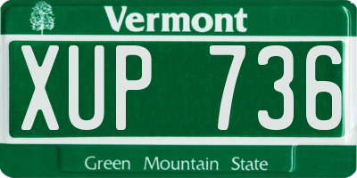 VT license plate XUP736