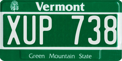 VT license plate XUP738