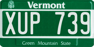 VT license plate XUP739