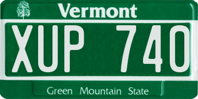 VT license plate XUP740