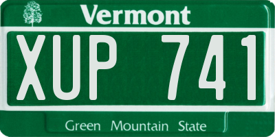 VT license plate XUP741