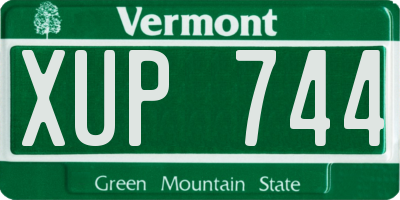 VT license plate XUP744