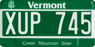 VT license plate XUP745