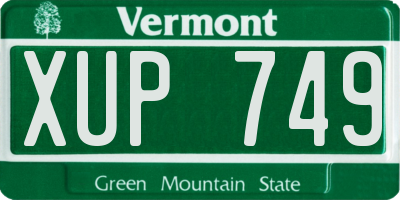 VT license plate XUP749