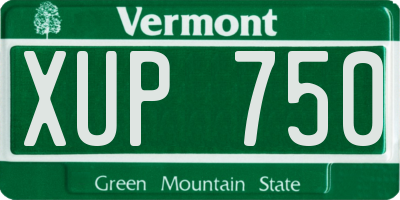 VT license plate XUP750