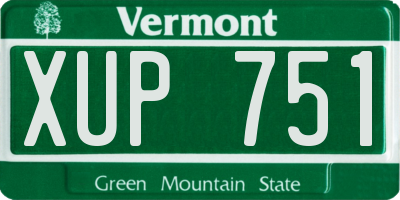 VT license plate XUP751