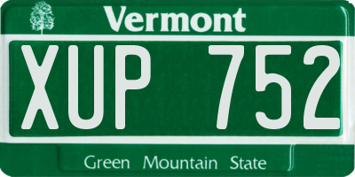 VT license plate XUP752