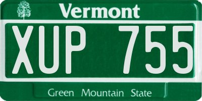VT license plate XUP755