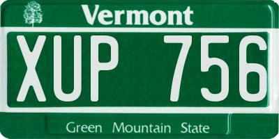 VT license plate XUP756