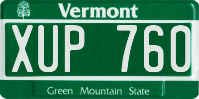 VT license plate XUP760