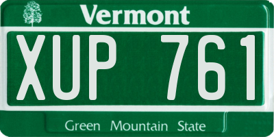 VT license plate XUP761