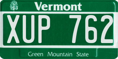 VT license plate XUP762