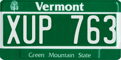 VT license plate XUP763