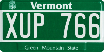 VT license plate XUP766