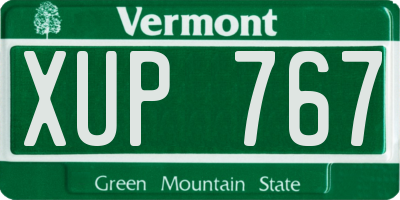 VT license plate XUP767