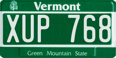 VT license plate XUP768