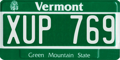 VT license plate XUP769