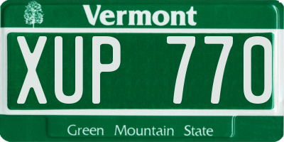 VT license plate XUP770