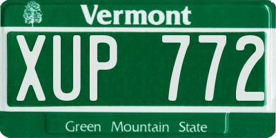 VT license plate XUP772