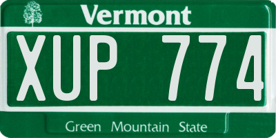 VT license plate XUP774