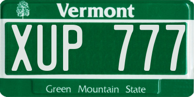 VT license plate XUP777