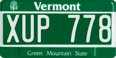 VT license plate XUP778