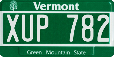 VT license plate XUP782