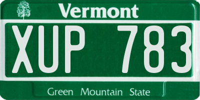 VT license plate XUP783