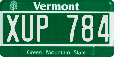 VT license plate XUP784