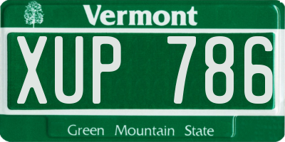 VT license plate XUP786