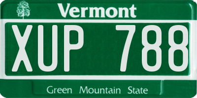VT license plate XUP788