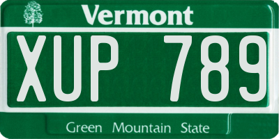 VT license plate XUP789
