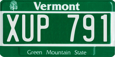 VT license plate XUP791