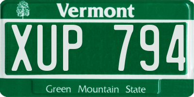 VT license plate XUP794
