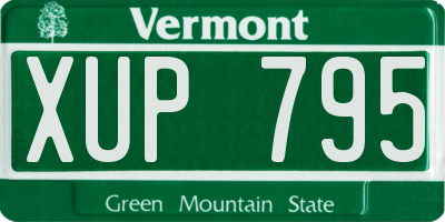 VT license plate XUP795