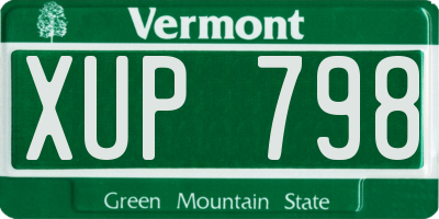 VT license plate XUP798
