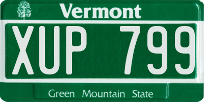 VT license plate XUP799
