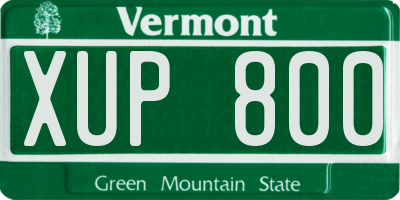 VT license plate XUP800