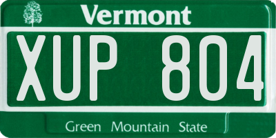 VT license plate XUP804