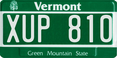 VT license plate XUP810
