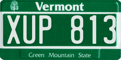 VT license plate XUP813
