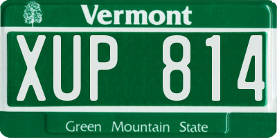 VT license plate XUP814