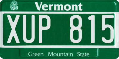 VT license plate XUP815